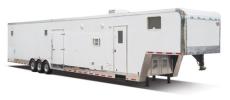 Large White Gooseneck Trailer - Side View
