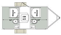 Two Place Restroom And Shower Trailer / Bathroom And Shower Trailer CN2C612SA3