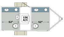 Two Place Restroom Trailer / Bathroom Trailer CN2T612SA3