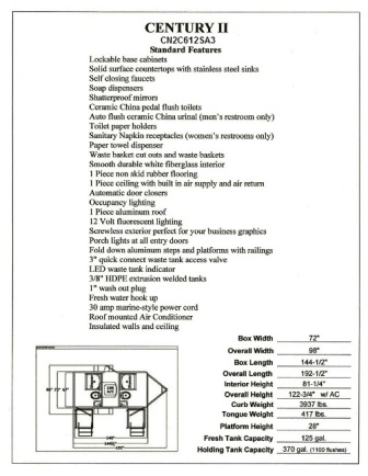 Two Place Restroom And Shower Trailer / Shower And Bathroom Trailer CN2C612SA3