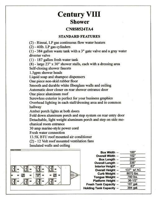 Shower Trailer With Eight Places